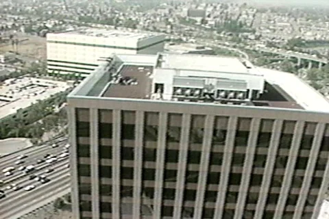 Flying Over LA FREEWAY Stock Footage 567619