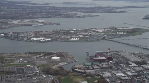 Flying over LaGuardia Airport New York City. Shot in November 2011. Stock Footage 59172508