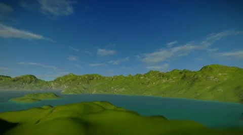 Flying over lake Stock Footage 12234627