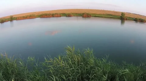 Flying over Lake Stock Footage 41335084