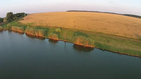 Flying over the lake Stock Footage 41335121