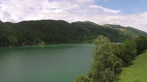 Flying over the lake Stock Footage 41336535
