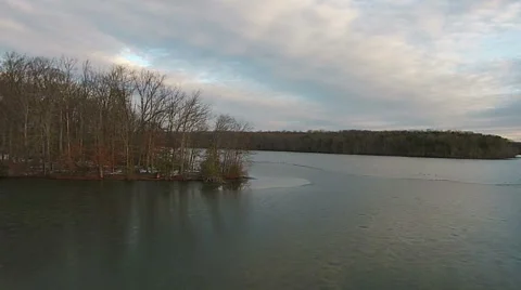 Flying over a Lake 스톡 동영상 46379571