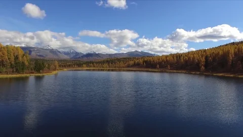 Flying over the lake Stock Footage 71264633