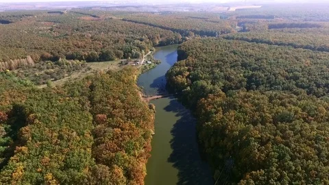 Flying over the lake Stock Footage 72919585
