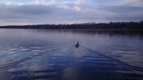 Flying over a lake Stock Footage 77717130
