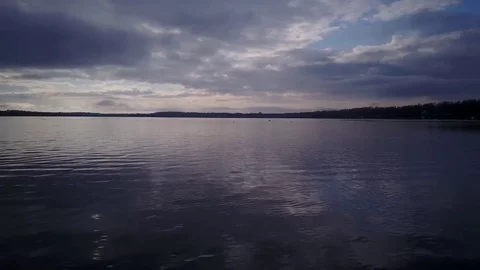 Flying over a lake Stock Footage 77717135