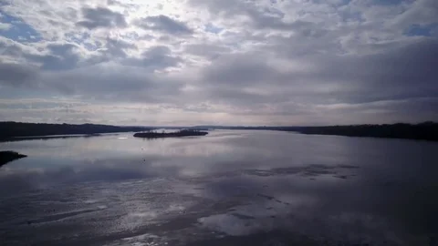 Flying over a lake Stock Footage 77717436