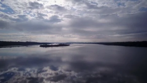 Flying over a lake Stock Footage 77717542