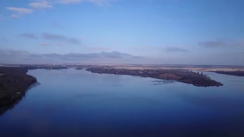 Flying over a lake Stock Footage 77717943