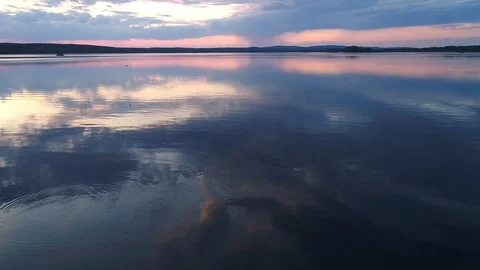 Flying over the lake Stock Footage 91077021