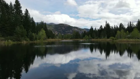 Flying over lake Stock Footage 145880763