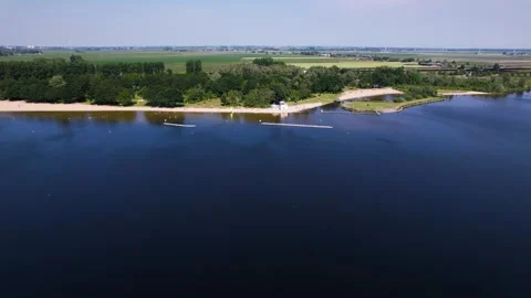 Flying Over Lake Video stock 243213922