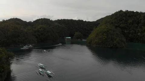 Flying over a lake in the philippines Stock Footage 108258229