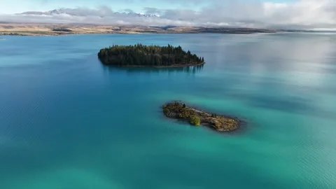 Flying over Lake Tekapo Video stock 241769041