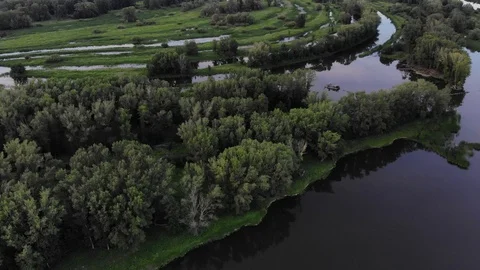Flying over lakes and forests in Russia Stock Footage 111688957