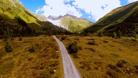 Flying over landscape mountain panorama view Stock Footage 72870234