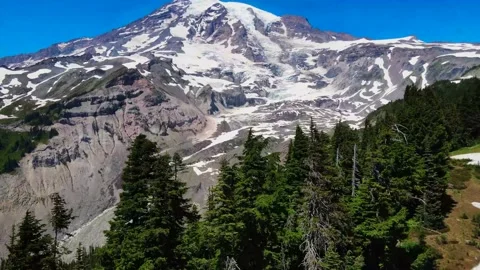 Flying over the landscape towards Mount Rainier Stock-Footage 163071614