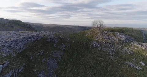 Flying over limestone pavement Stock-Footage 86014737
