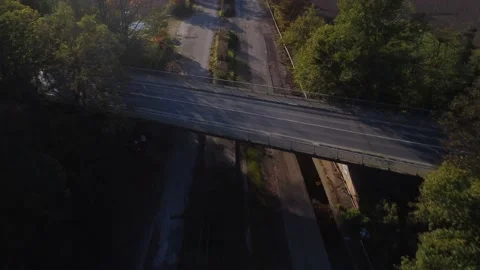 Flying over a Lost place German Autobahn Highway 스톡 동영상 220509920