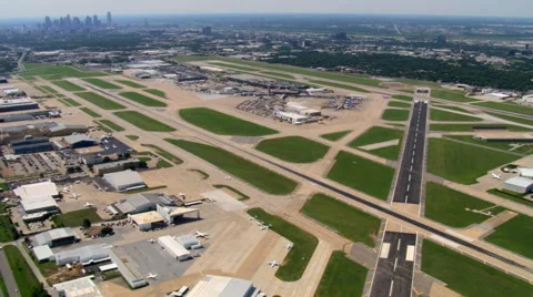 Flying over Love Field in Dallas, Texas Stock Footage 59462847