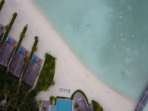 Flying over Maldivian Stock Footage 77218593