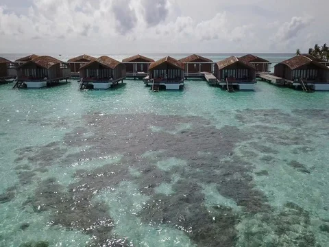 Flying over Maldivian Stock Footage 77218600