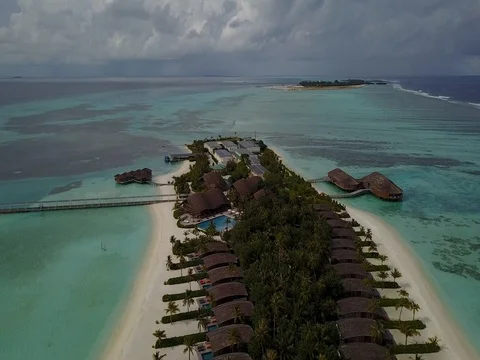 Flying over Maldivian Stock Footage 77218842