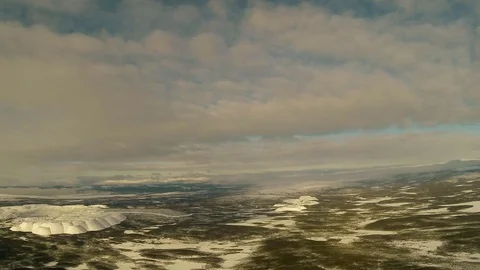 Flying over a man-made crater Stock Footage 93604657