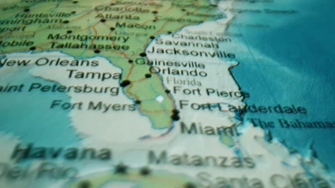 Flying Over The Map With All US States And Cities Stock Footage 288889012