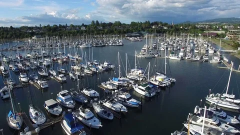 Flying over the marina Stock Footage 71507060