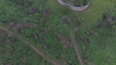 Flying over Matopos Hills in the clouds Video stock 72687490