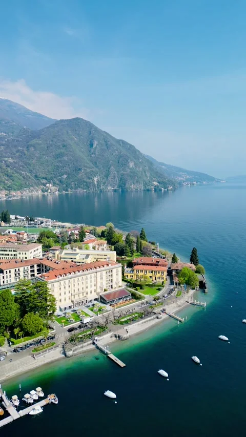 Flying Over Menaggio - Vertical 库存影片 307938910