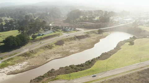 Flying over Mendocino Stock Footage 127805463