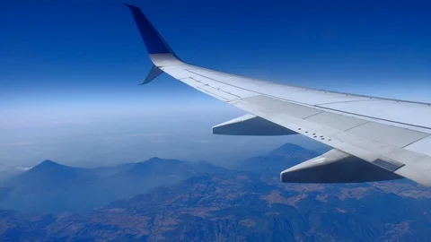 Flying over Mexico. View from the airplane window. Video stock 105144941