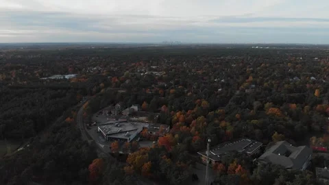 Flying over Milo Park shopping center in Józefów near Warsaw, Poland Stock Footage 254713208