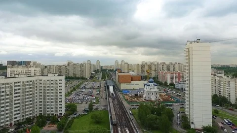Flying Over The Monorail Stock Footage 76425087