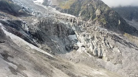 Flying over Monte Rosa glacier at summer time Stock Footage 139921898