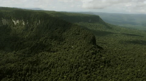 Flying over Mount Caburaí aerial drone Stock Footage 52582079