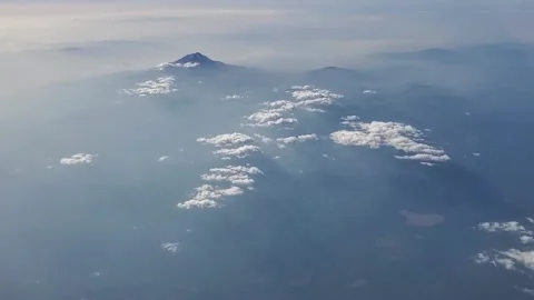 Flying Over Mount Shasta Stock Footage 142476916