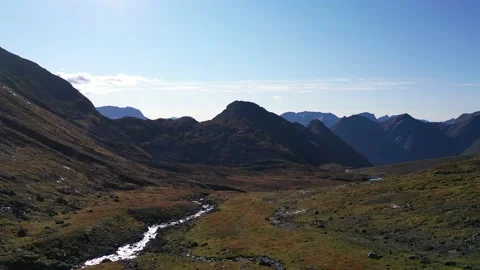 Flying over mountain landscape in Norway Stock Footage 162388593
