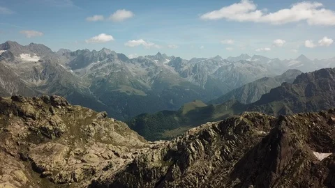 Flying Up Over The Mountain Range Video stock 112353281