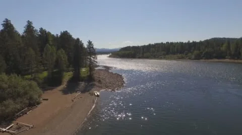 Flying over mountain river. Stock Footage 60435053