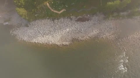 Flying over mountain river. Stock Footage 60435268