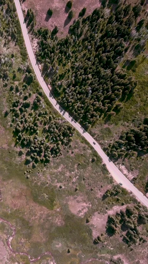 Flying over mountain road and forest. Stock-Footage 159561538