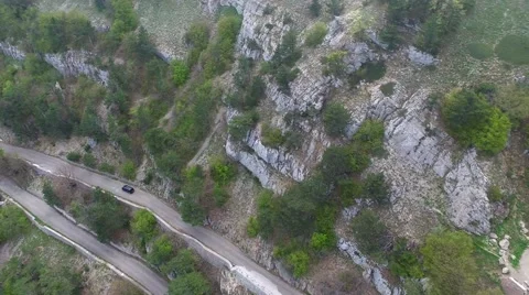 Flying Over Mountain Road Video stock 64146423