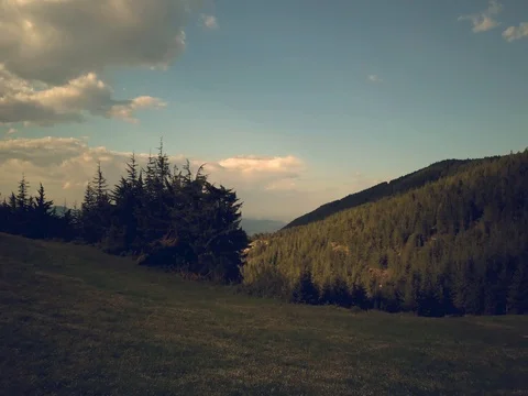 Flying over mountains and forest Stock Footage 75311852