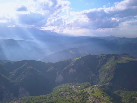 Flying over mountains and forest Stock Footage 75314656