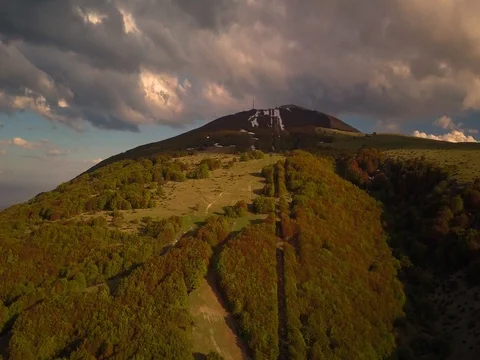 Flying over mountains and forest Stock Footage 75316332