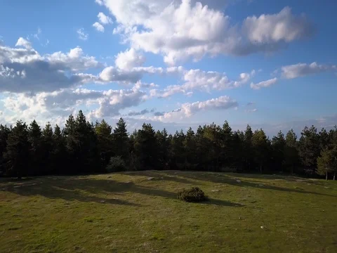 Flying over mountains and forest Stock Footage 75316617